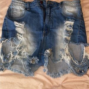 Denim Distressed Shorts